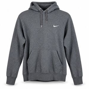 Nike Hoodie Mens XL Charcoal Gray Fleece Pullover Embroidered Swoosh 404538-071d